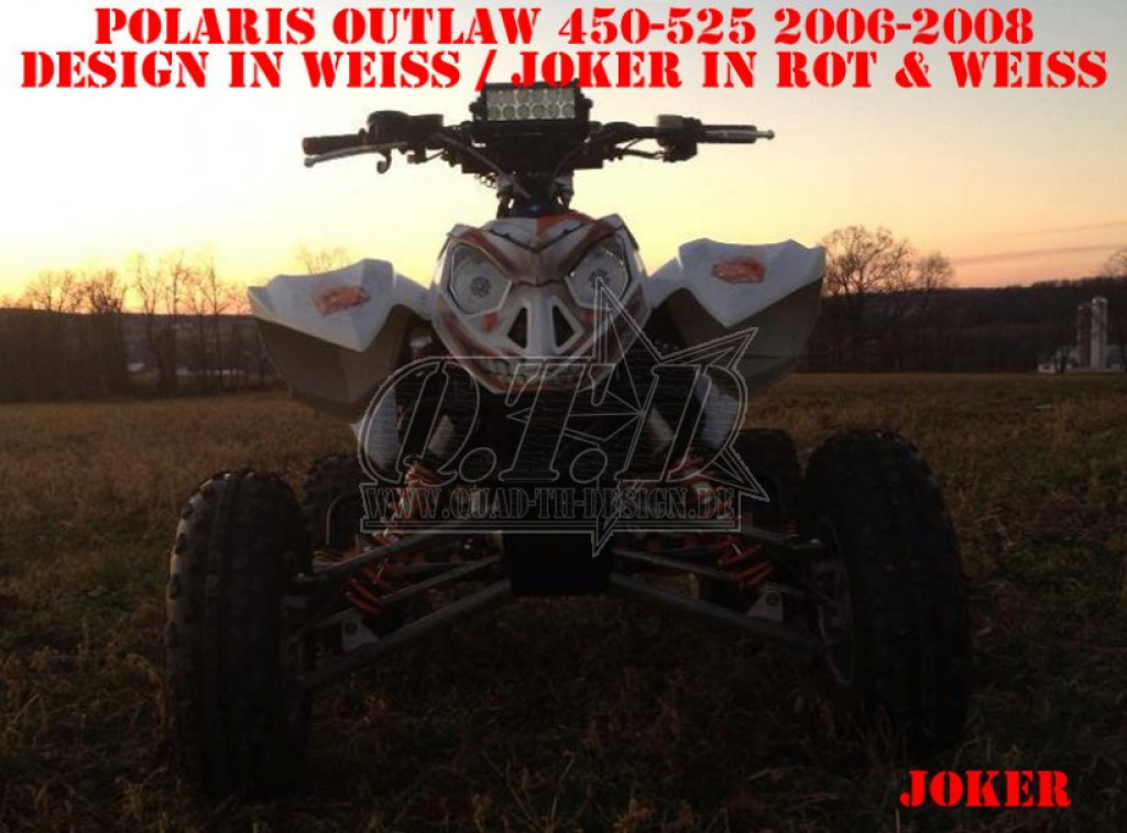 Joker Background White, Joker color Red-White for Polaris Outlaw 450/500/525 2006-2008