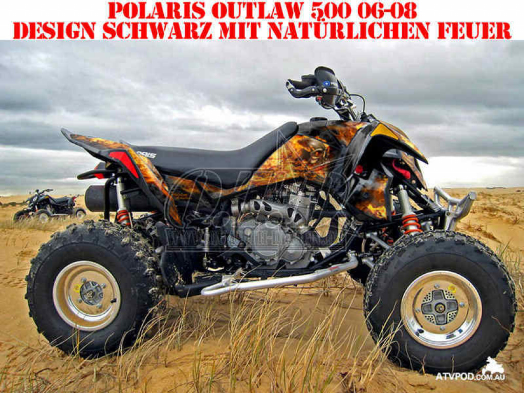 Nitro Black, Fire Color = Natural for Polaris Outlaw 450/500/525 2006-2008