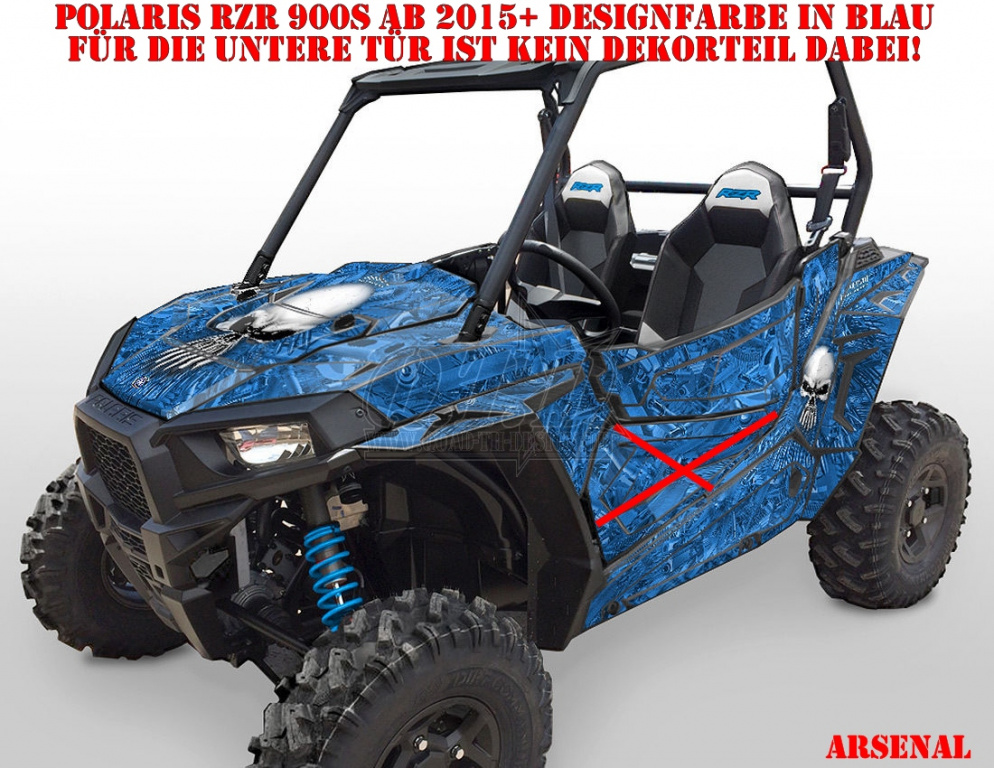 Arsenal Teal Blau für Polaris RZR 900S/1000S 2 Türer 2015-2020