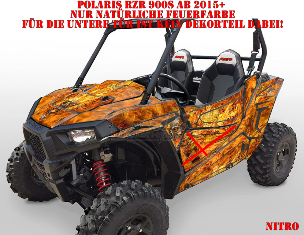 Nitro Orange, Feuerfarbe = Natürlich für Polaris RZR 900S/1000S 2 Türer 2015-2020