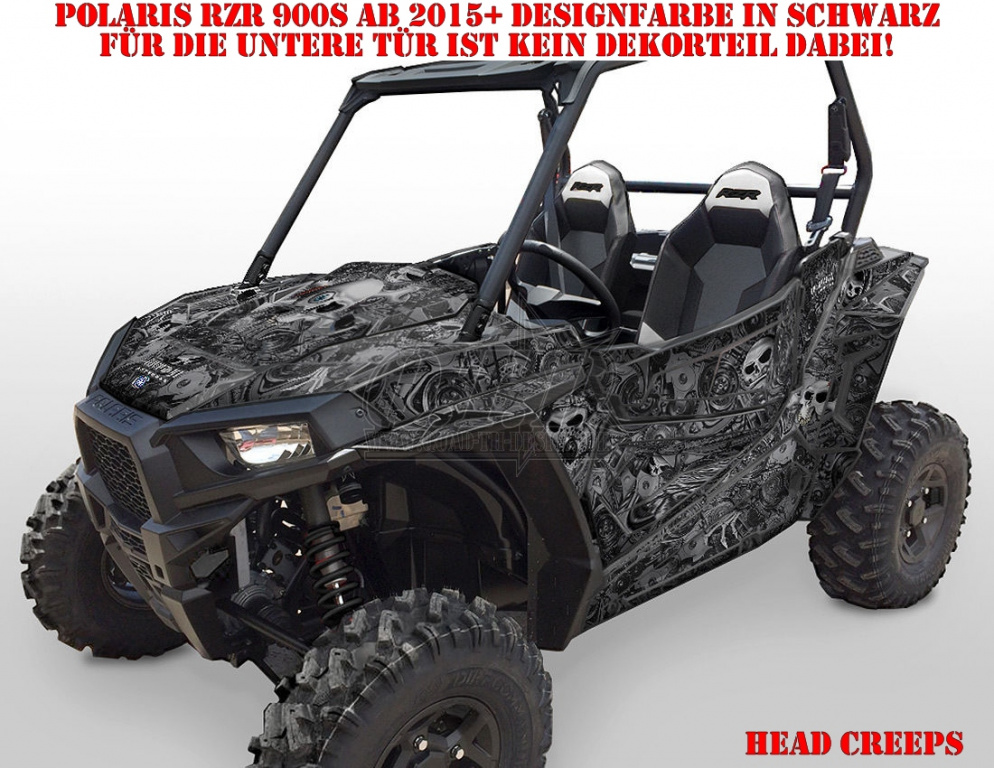 Head Creeps Schwarz für Polaris RZR 900S/1000S 2 Türer 2015-2020