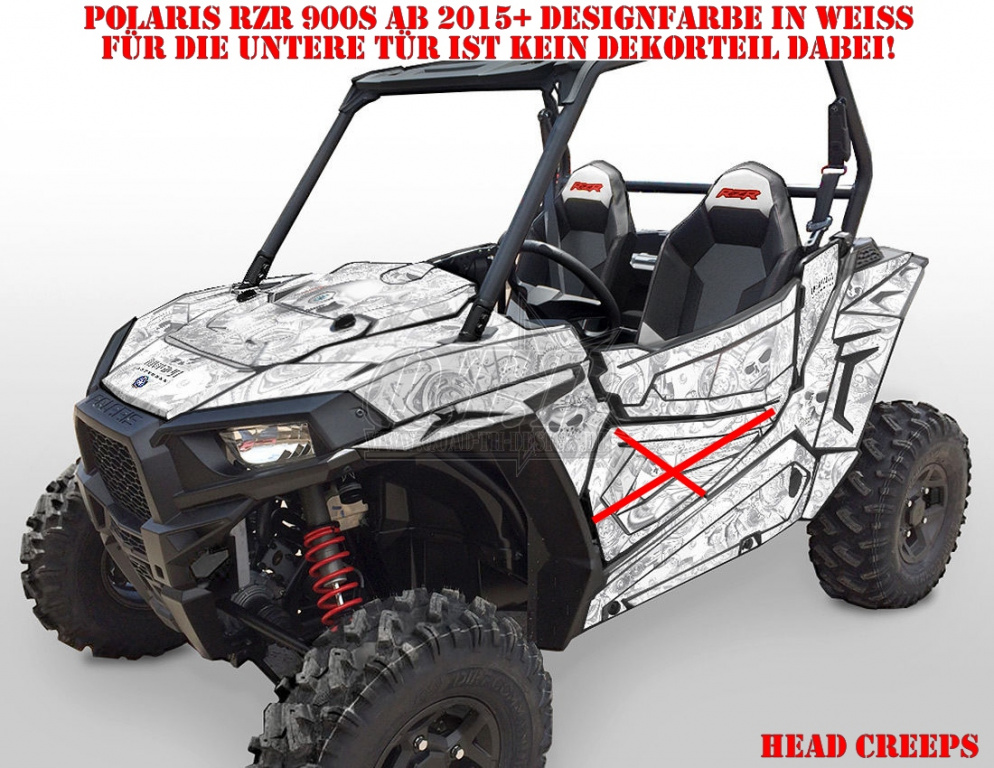 Head Creeps Weiß für Polaris RZR 900S/1000S 2 Türer 2015-2020