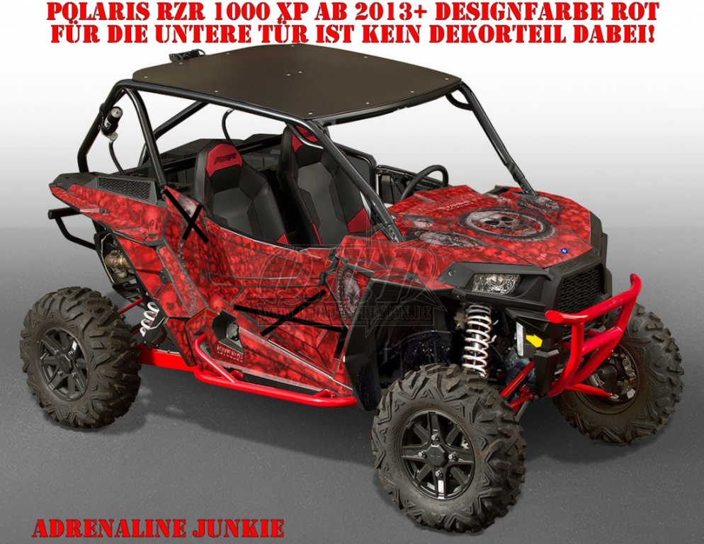 Adrenaline Junkie Rot für Polaris RZR 1000 XP/Turbo 2 Türer 2013-2018