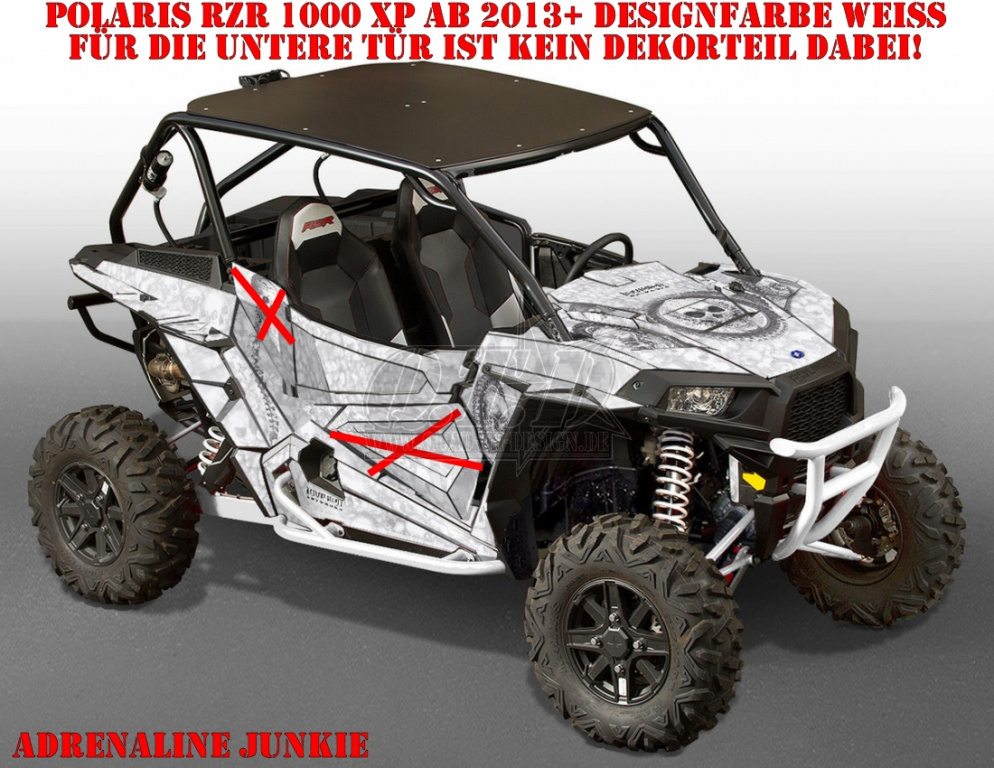 Adrenaline Junkie Weiß für Polaris RZR 1000 XP/Turbo 2 Türer 2013-2018