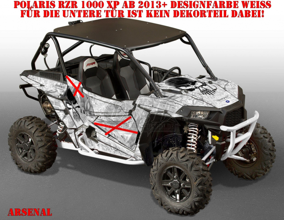 Arsenal Weiß für Polaris RZR 1000 XP/Turbo 2 Türer 2013-2018
