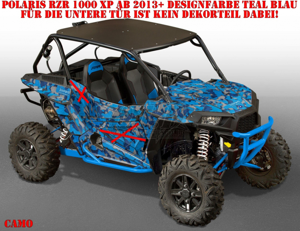 Camo Teal Blau für Polaris RZR 1000 XP/Turbo 2 Türer 2013-2018