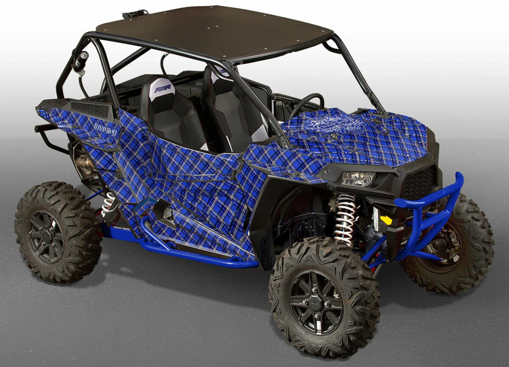 Invision Plaid Blau für Polaris RZR 1000 XP/Turbo 2 Türer 2013-2018