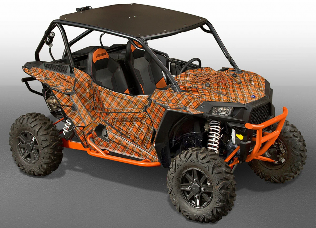 Invision Plaid Orange für Polaris RZR 1000 XP/Turbo 2 Türer 2013-2018
