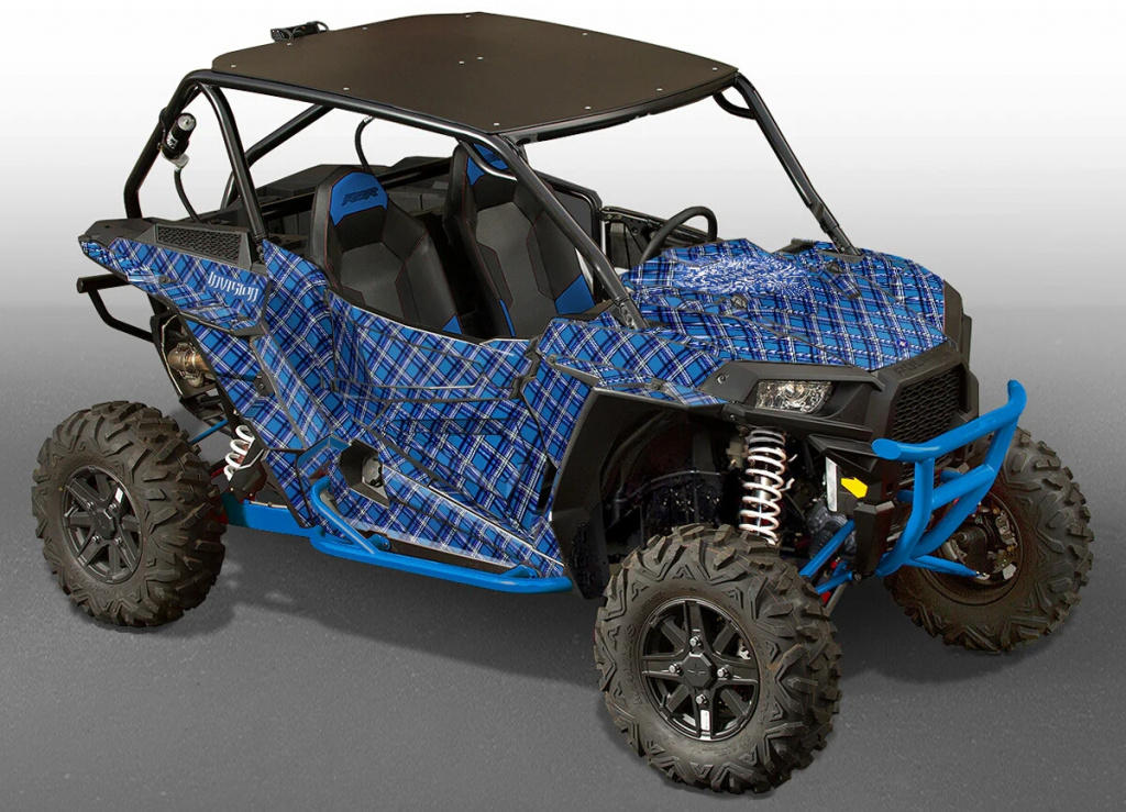 Invision Plaid Voodoo Blau für Polaris RZR 1000 XP/Turbo 2 Türer 2013-2018