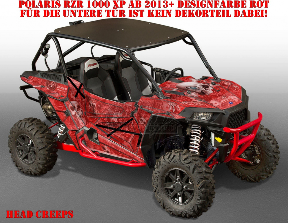 Head Creeps Rot für Polaris RZR 1000 XP/Turbo 2 Türer 2013-2018