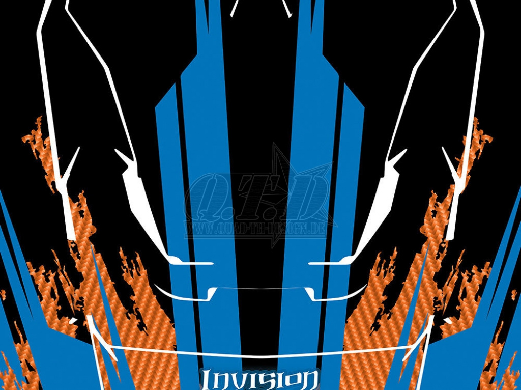 Racer-X Hintergrundfarbe = Schwarz, Designfarbe = Blau-Orange für Polaris RZR 1000 XP/Turbo 2 Türer 2013-2018