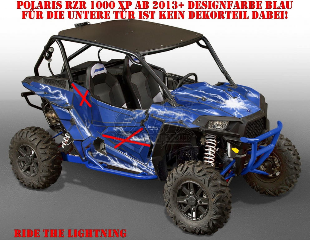 Ride the Lightning Blau für Polaris RZR 1000 XP/Turbo 2 Türer 2013-2018