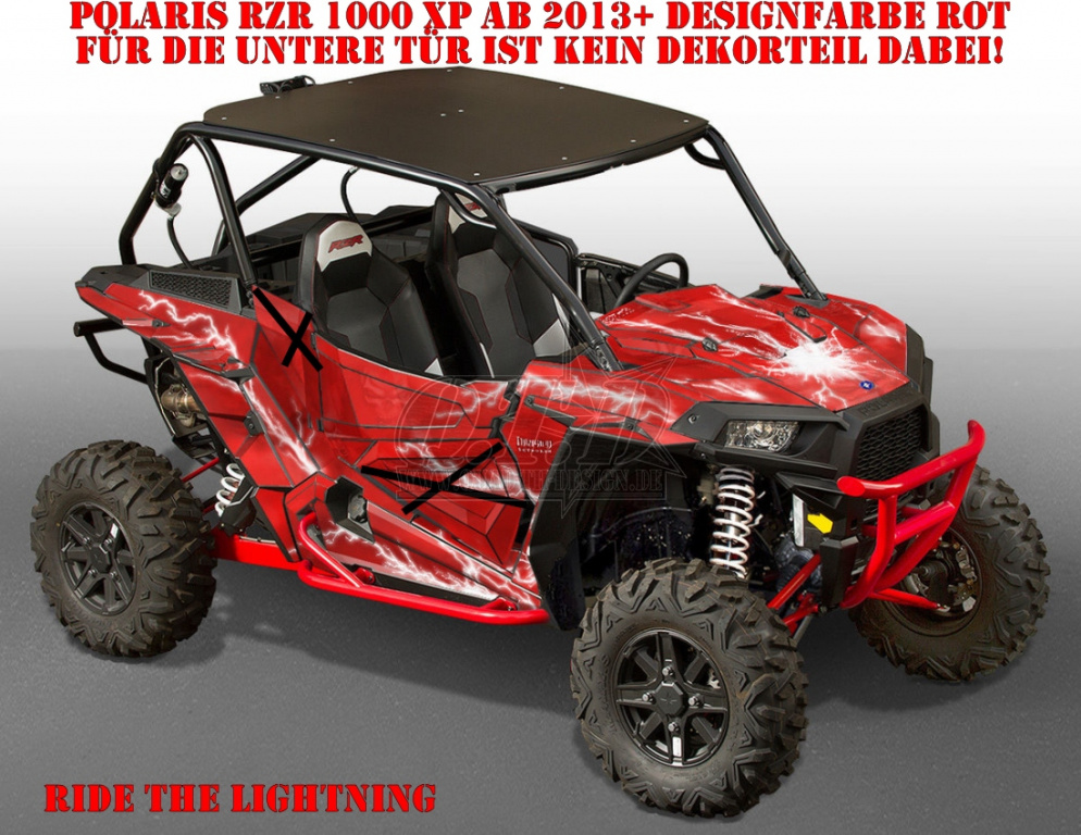 Ride the Lightning Rot für Polaris RZR 1000 XP/Turbo 2 Türer 2013-2018