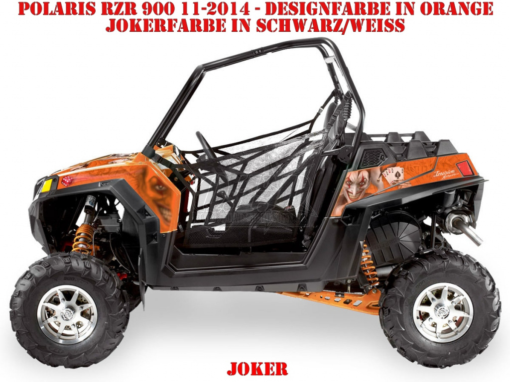 Joker Hintergrund Orange, Jokerfarbe Schwarz-Weiß für Polaris RZR 900XP - 2011-2014