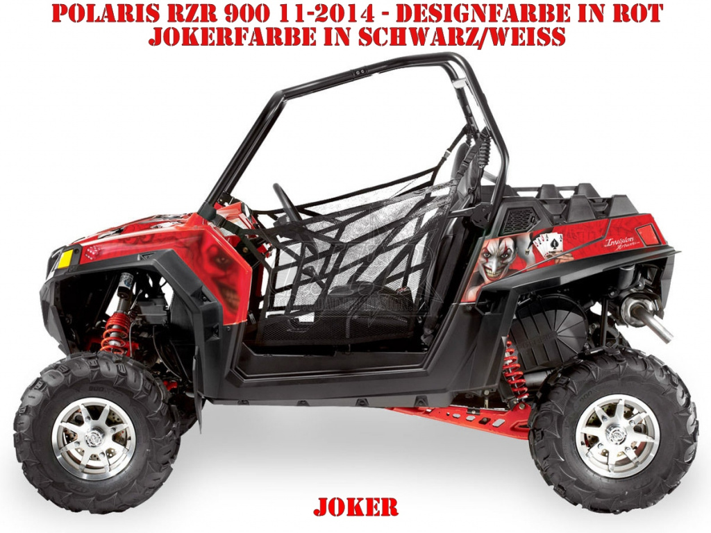 Joker Hintergrund Rot, Jokerfarbe Schwarz-Weiß für Polaris RZR 900XP - 2011-2014