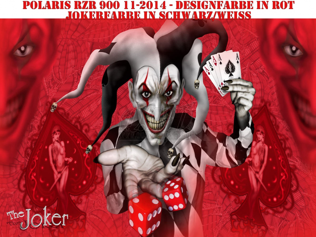 Joker Hintergrund Rot, Jokerfarbe Schwarz-Weiß für Polaris RZR 900XP - 2011-2014