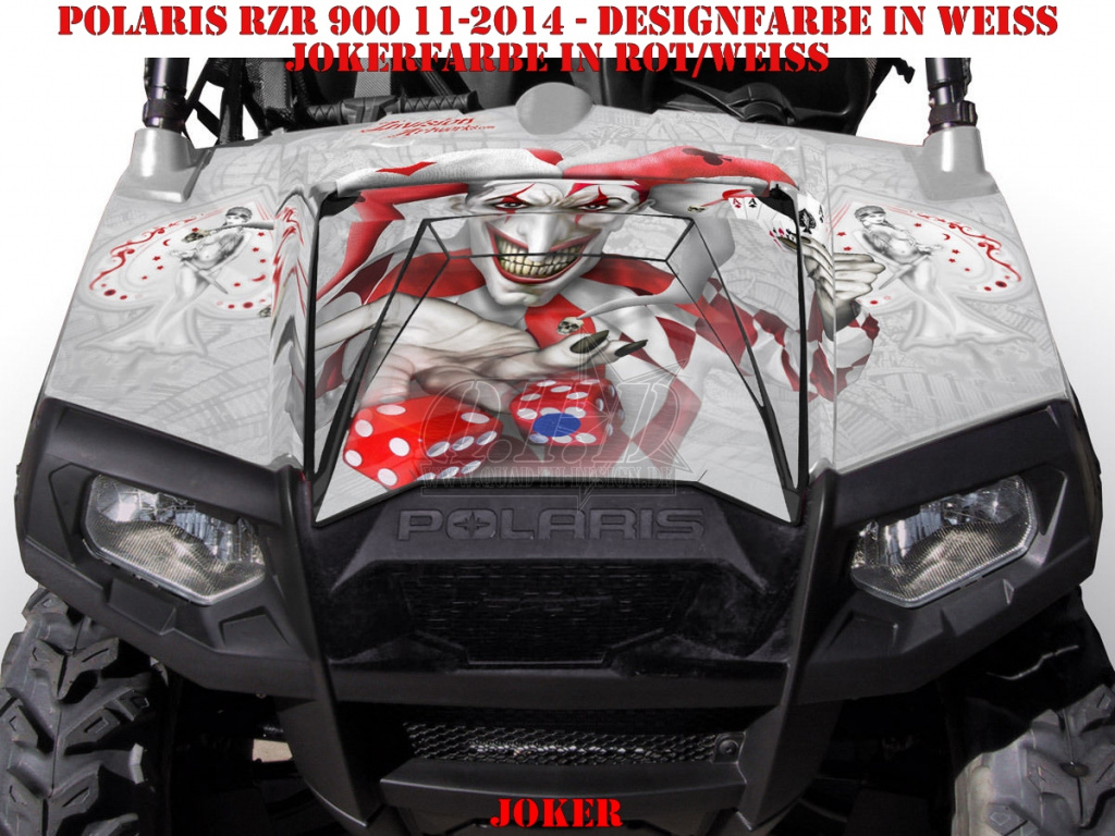 Joker Hintergrund Weiß, Jokerfarbe Rot-Weiß für Polaris RZR 900XP - 2011-2014