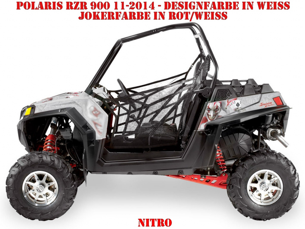 Joker Hintergrund Weiß, Jokerfarbe Rot-Weiß für Polaris RZR 900XP - 2011-2014