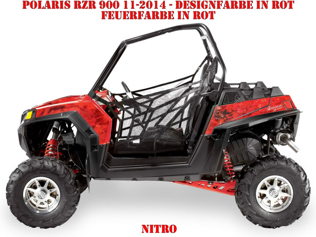 Nitro Rot, Feuerfarbe = Dekorfarbe für Polaris RZR 900XP - 2011-2014