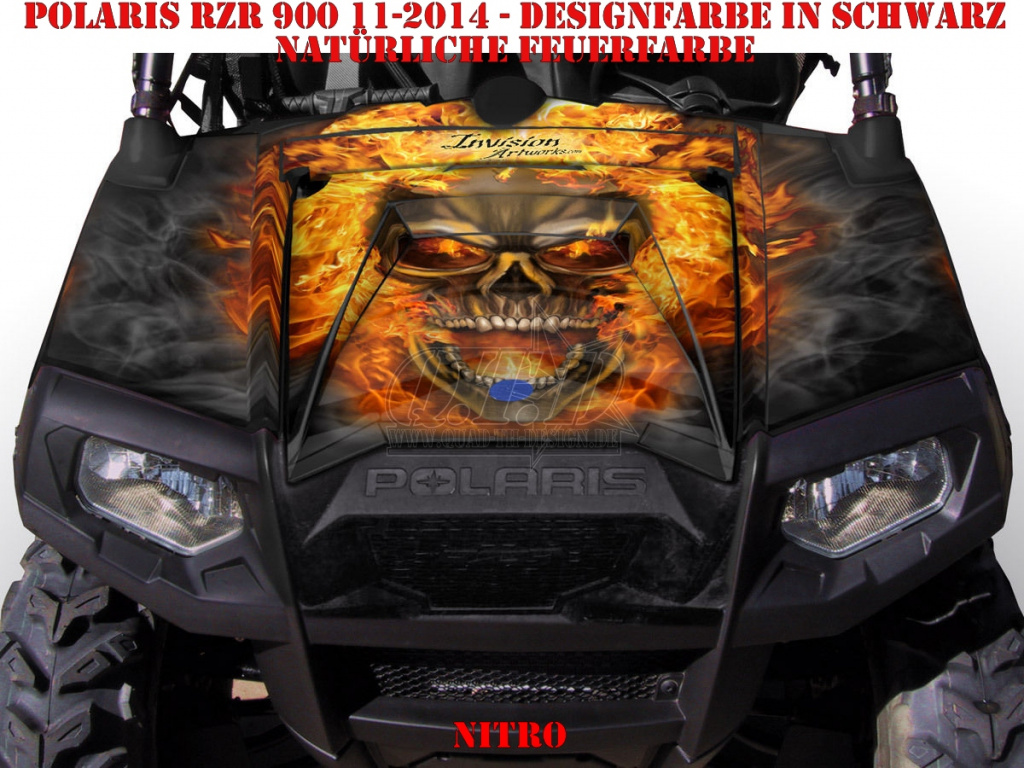 Nitro Schwarz, Feuerfarbe = Natürlich für Polaris RZR 900XP - 2011-2014