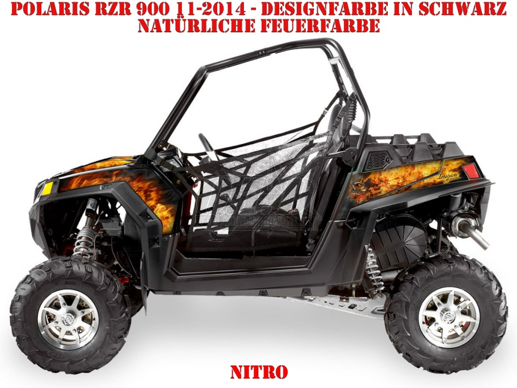 Nitro Schwarz, Feuerfarbe = Natürlich für Polaris RZR 900XP - 2011-2014