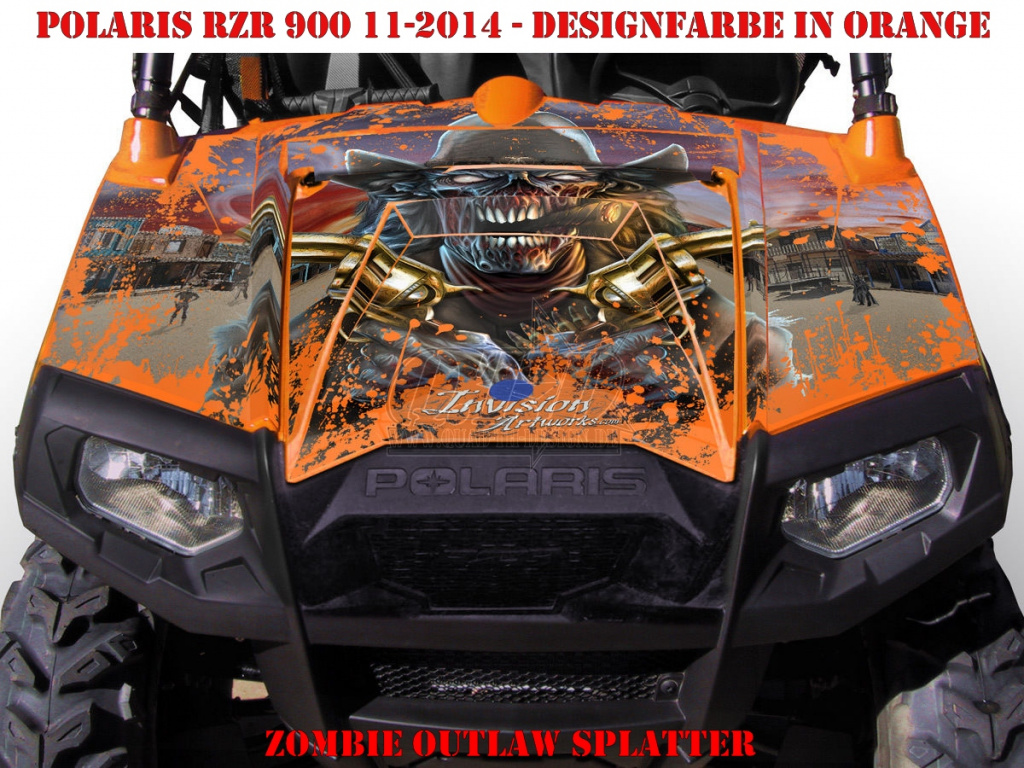 Zombie Outlaw Splatter Orange für Polaris RZR 900XP - 2011-2014