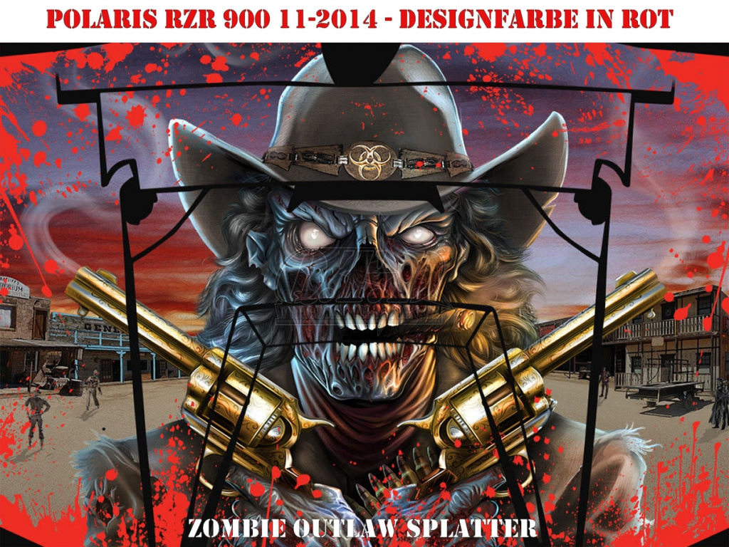 Zombie Outlaw Splatter Rot für Polaris RZR 900XP - 2011-2014