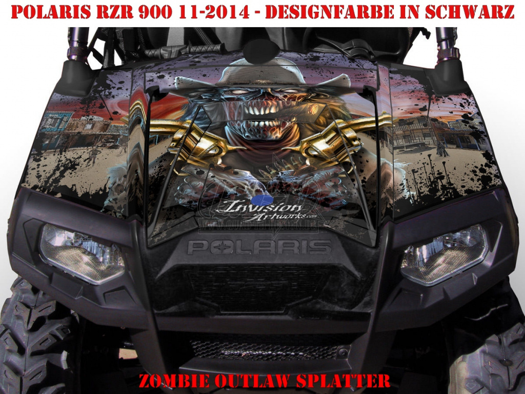 Zombie Outlaw Splatter Schwarz für Polaris RZR 900XP - 2011-2014