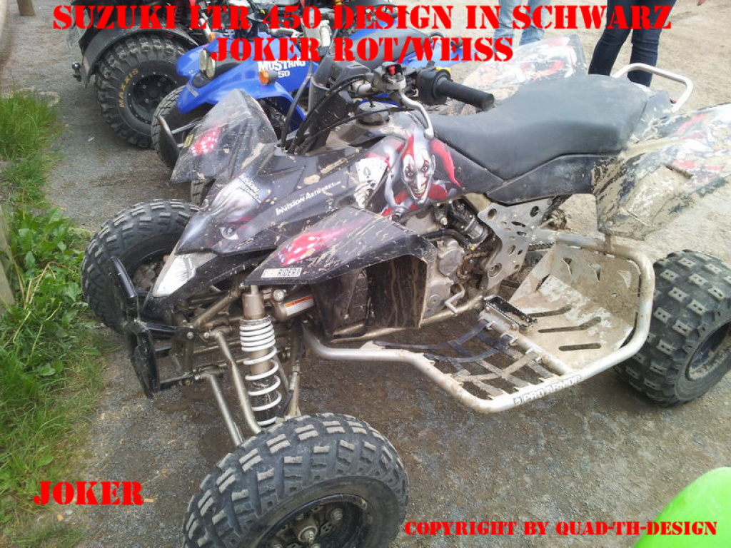 Joker Hintergrund Schwarz, Jokerfarbe Rot-Weiß für Suzuki LTR 450