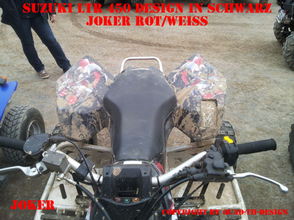 Joker Hintergrund Schwarz, Jokerfarbe Rot-Weiß für Suzuki LTR 450