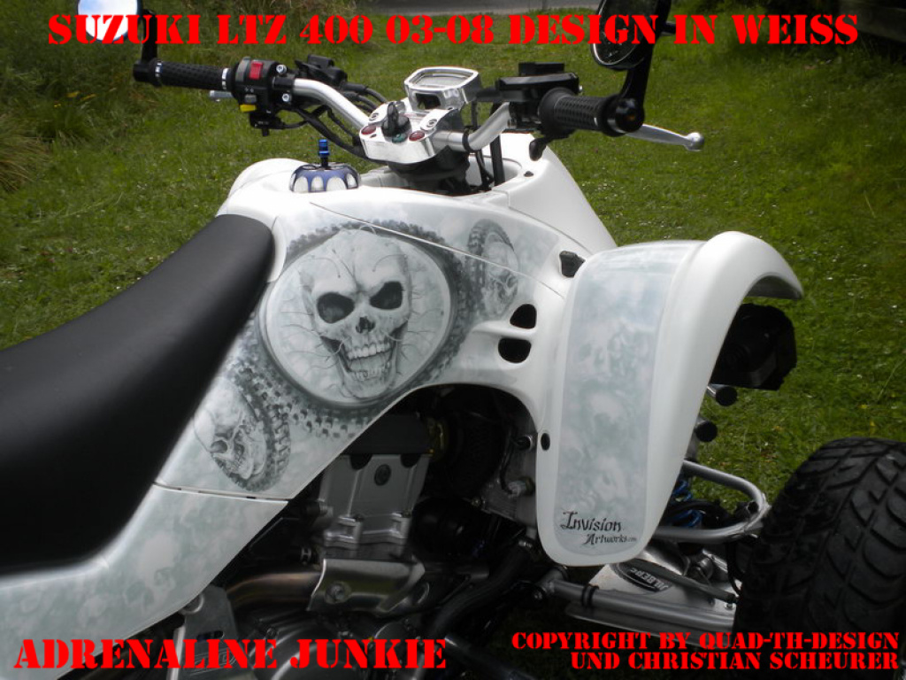 Adrenaline Junkie Weiß für Suzuki LTZ 400 2003-2008
