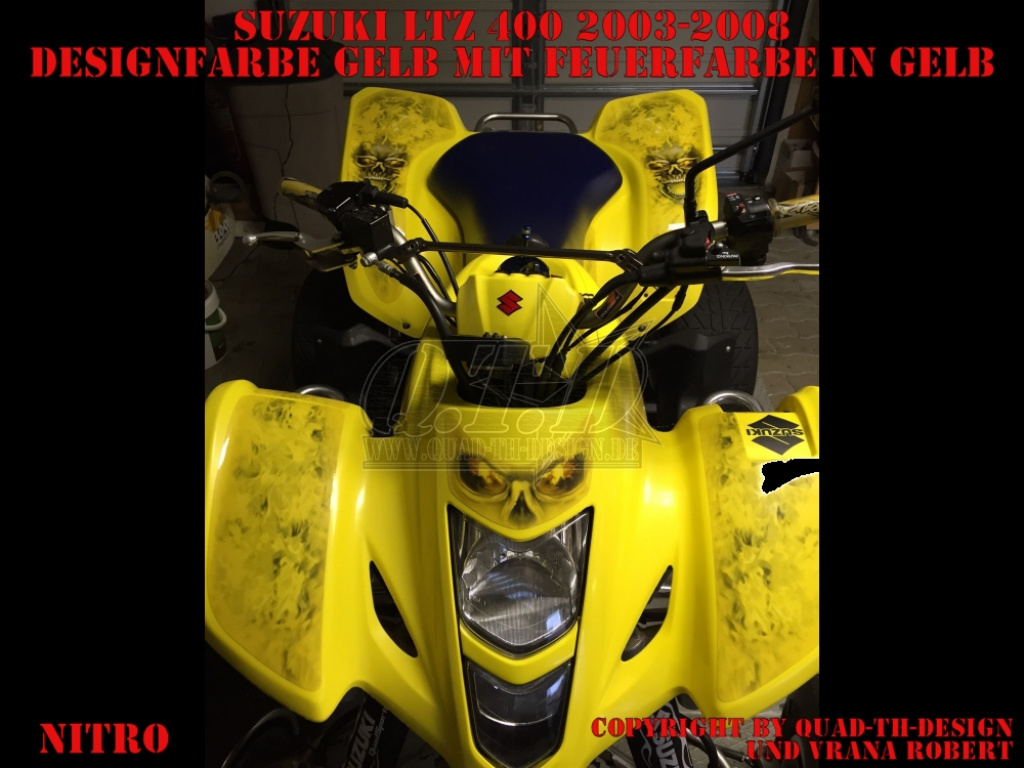 Nitro Gelb, Feuerfarbe = Dekorfarbe für Suzuki LTZ 400 2003-2008