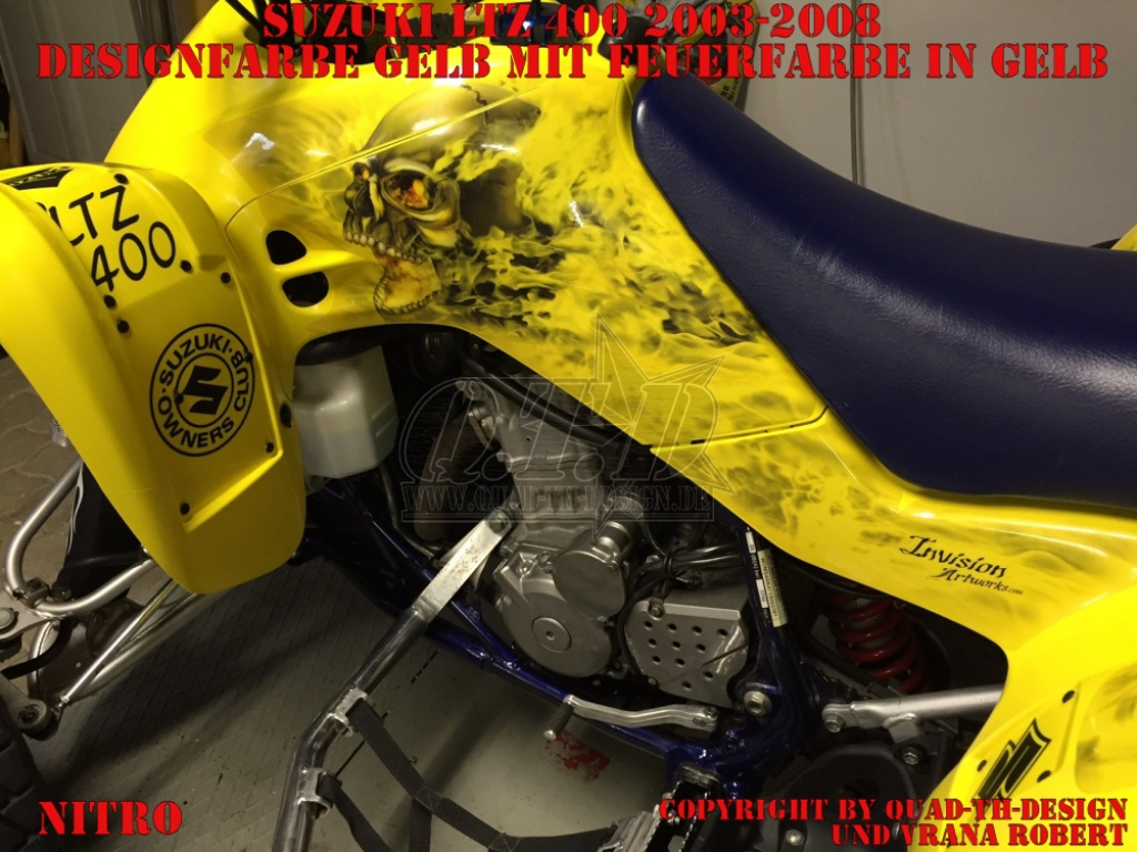 Nitro Gelb, Feuerfarbe = Dekorfarbe für Suzuki LTZ 400 2003-2008