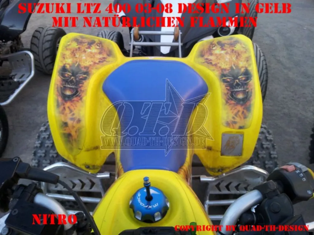 Nitro Gelb, Feuerfarbe = Natürlich für Kawasaki KFX 400 2003-2008