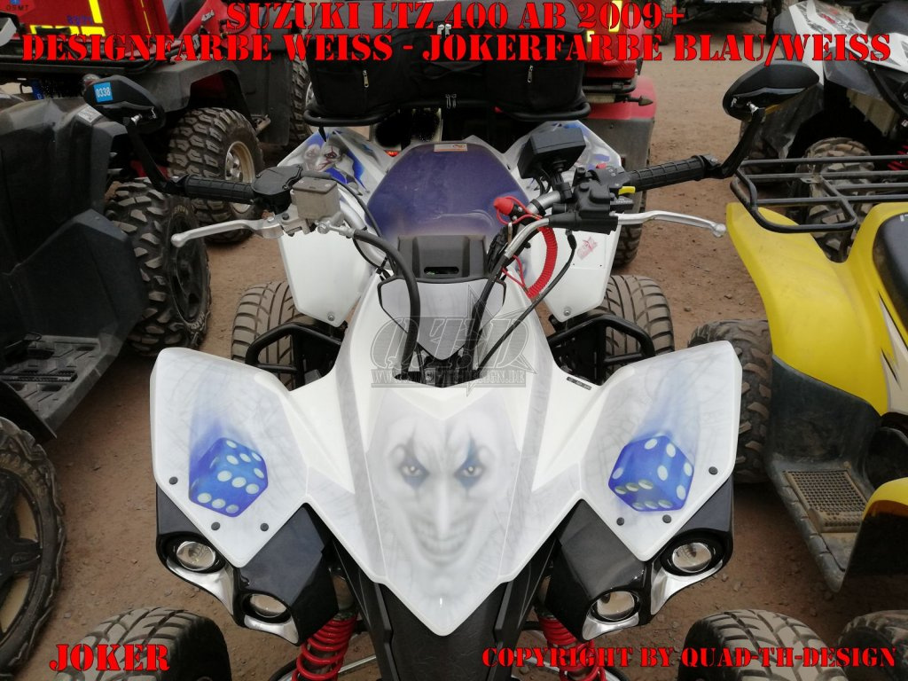 Joker Hintergrund Weiß, Jokerfarbe Blau-Weiß für Suzuki LTZ 400 2009+