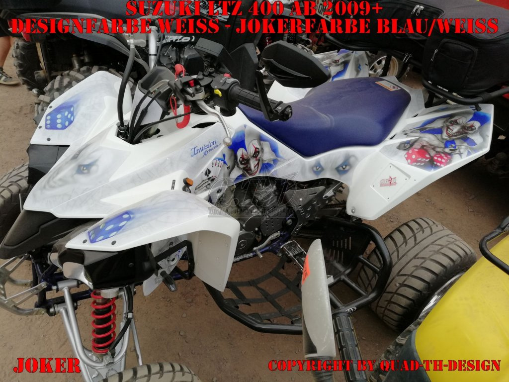 Joker Hintergrund Weiß, Jokerfarbe Blau-Weiß für Suzuki LTZ 400 2009+