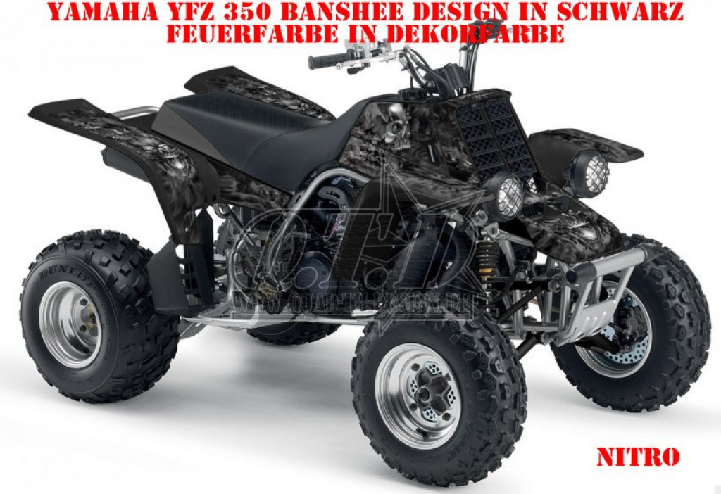 Nitro Schwarz, Feuerfarbe = Dekorfarbe für Yamaha Banshee YFZ 350