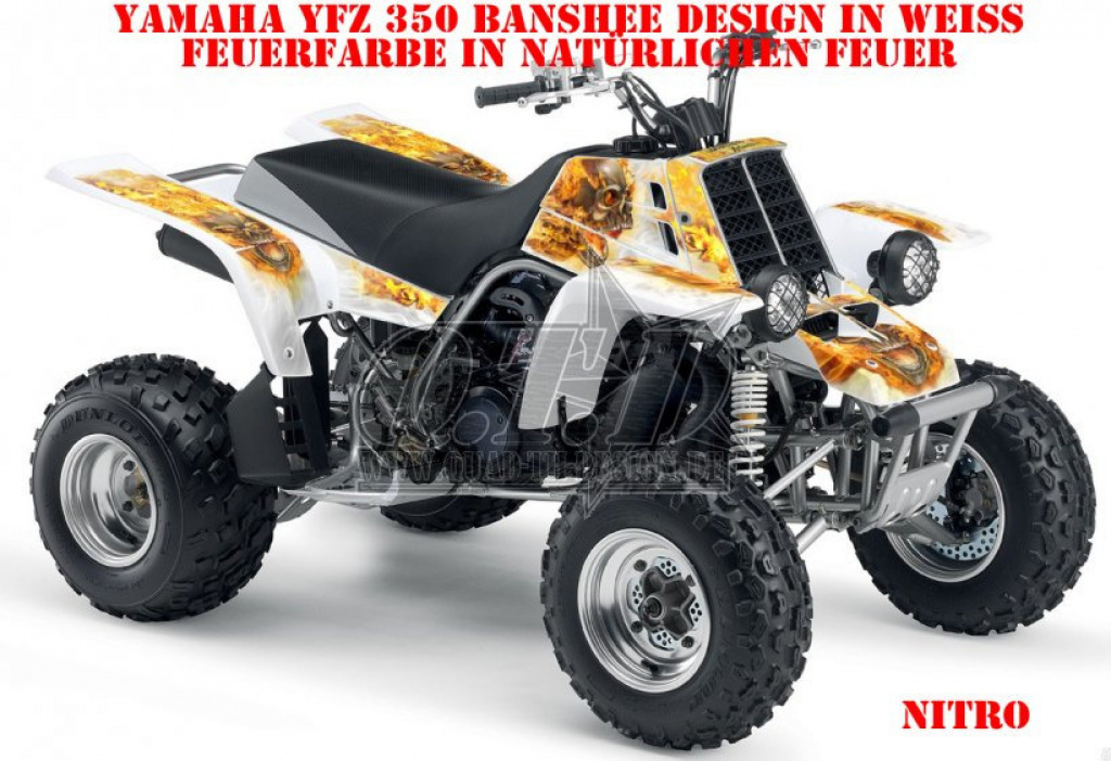 Nitro Weiß, Feuerfarbe = Natürlich für Yamaha Banshee YFZ 350