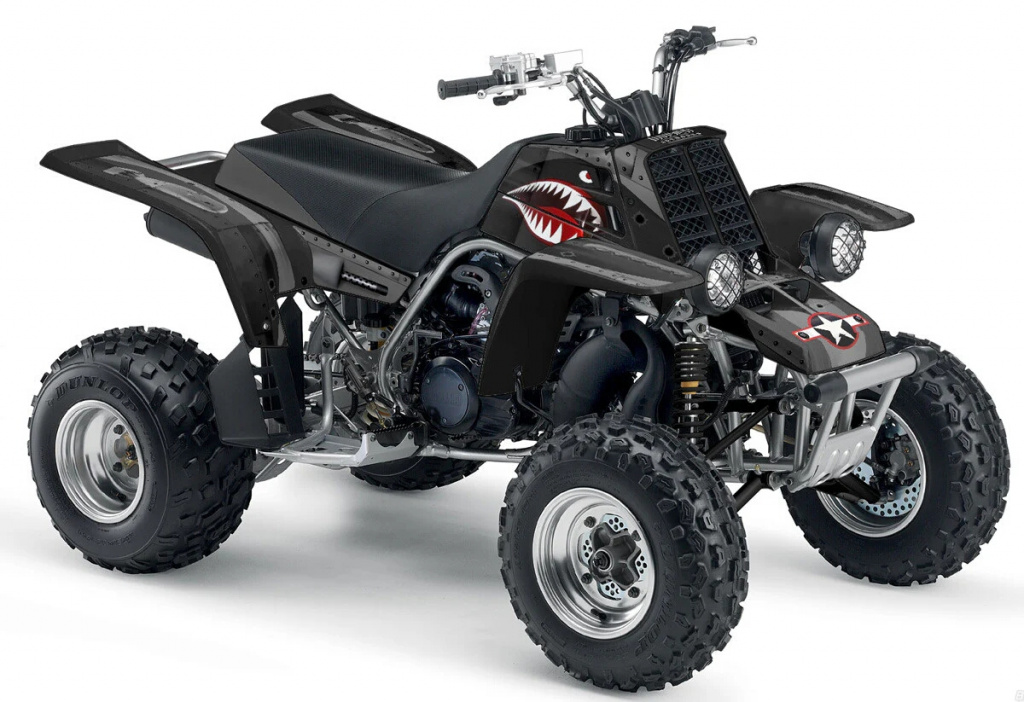 War Machine Hintergrund = Schwarz, Designfarbe = Grau für Yamaha Banshee YFZ 350