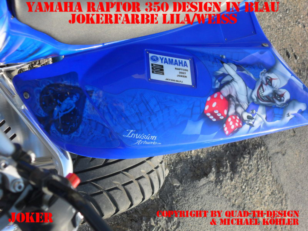 Joker Hintergrund Blau, Jokerfarbe Blau-Weiß für Yamaha Raptor YFM 350