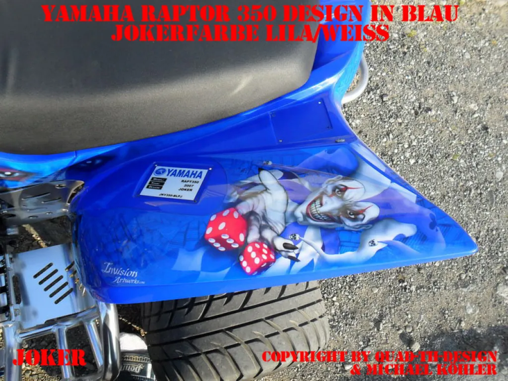 Joker Hintergrund Blau, Jokerfarbe Blau-Weiß für Yamaha Raptor YFM 350