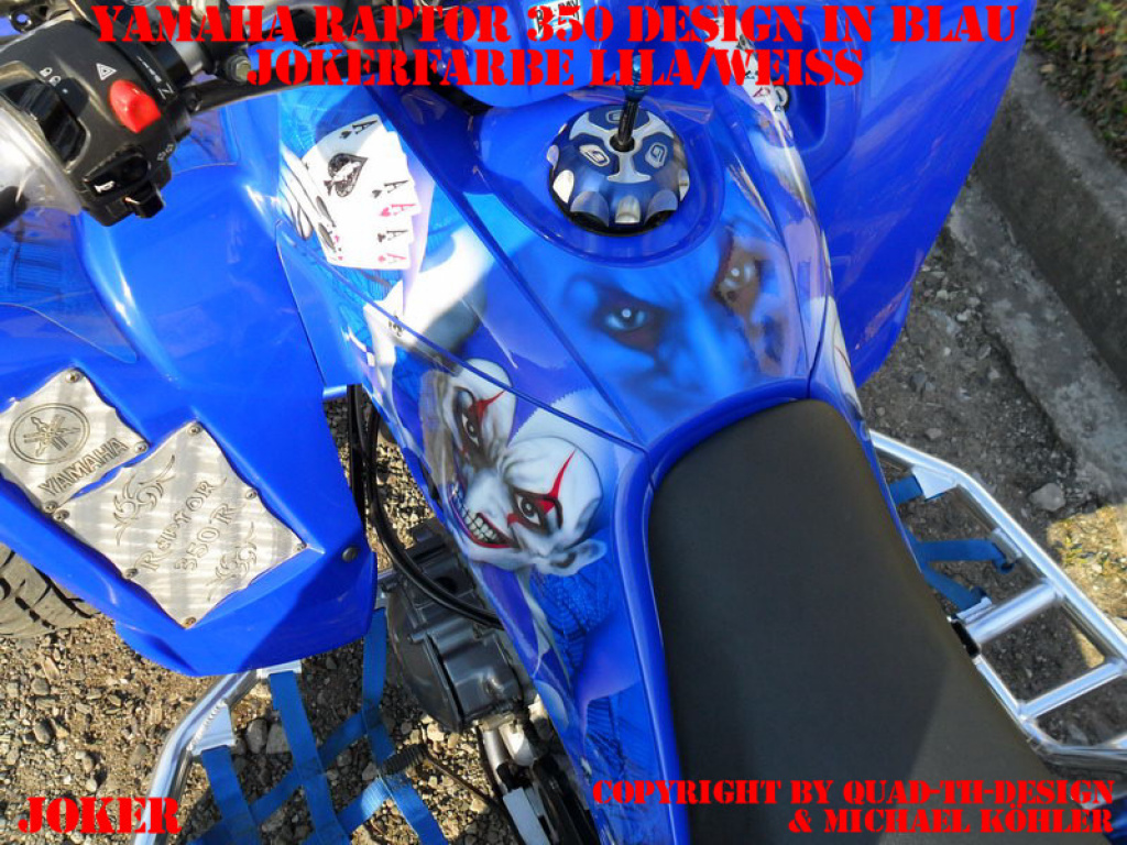 Joker Hintergrund Blau, Jokerfarbe Blau-Weiß für Yamaha Raptor YFM 350