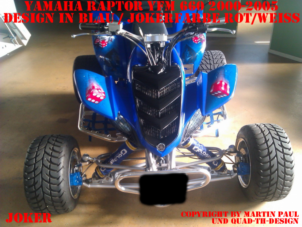 Joker Background Blue, Joker color Red-White for Yamaha Raptor YFM 660 R