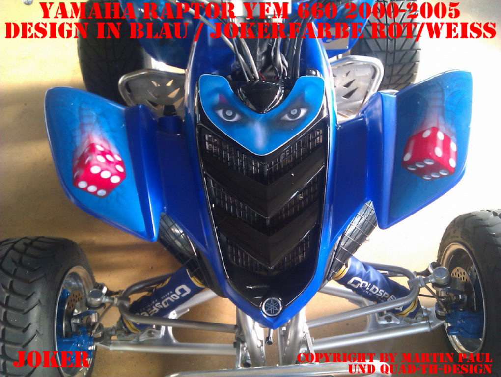 Joker Background Blue, Joker color Red-White for Yamaha Raptor YFM 660 R