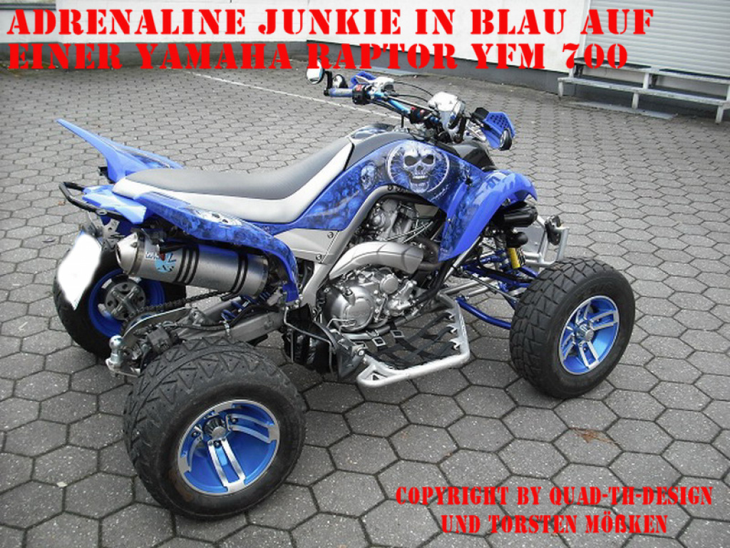 Adrenaline Junkie Blau für Yamaha Raptor YFM 700 R 2006-2012