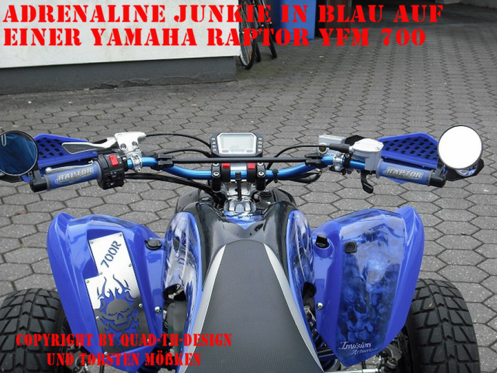 Adrenaline Junkie Blau für Yamaha Raptor YFM 700 R 2006-2012