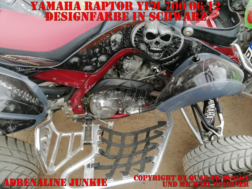 Adrenaline Junkie Schwarz für Yamaha Raptor YFM 700 R 2006-2012