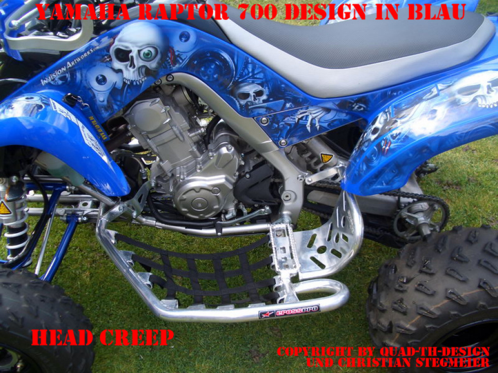 Head Creeps Blau für Yamaha Raptor YFM 700 R 2006-2012