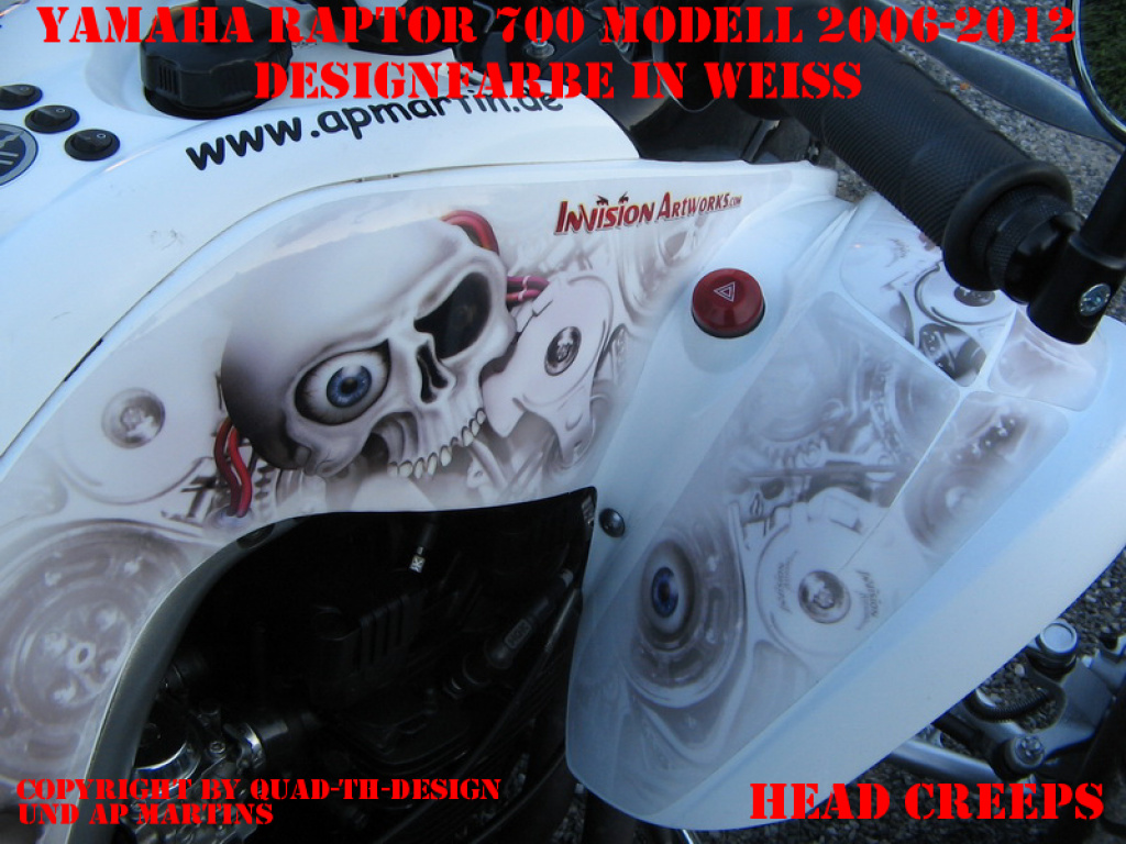 Head Creeps Weiß für Yamaha Raptor YFM 700 R 2006-2012