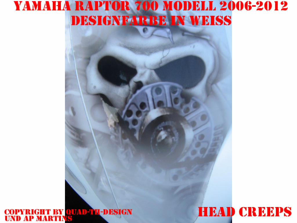 Head Creeps Weiß für Yamaha Raptor YFM 700 R 2006-2012